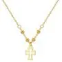 18K Gold Tiny Cross Necklace for Girls, 7mm Yellow Gold Tiny Cross Pendant Necklace Jewelry for Women, 16.5+1.2 18K Gold Tiny Cross Necklace for Girls, 7mm Yellow Gold Tiny Cross Pendant Necklace Jewelry for Women, 16.5+1.2