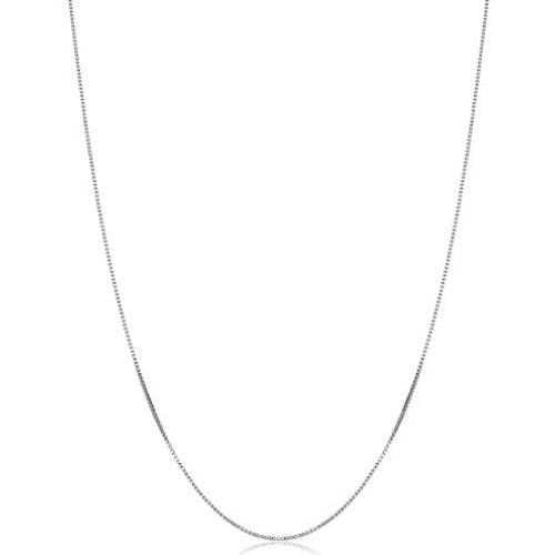 KoolJewelry Sterling Silver Box Chain Necklace For Women 16-30 Inch (0.8 mm, 0.9 mm or 1 mm)