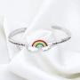 CENWA Rainbow Baby Bracelet for New Mom Even Miracles Take a Little Time Cuff Bracelet Pregnancy Wish Gift