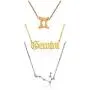 Hsarsup 12 Constellation Necklace- Set of 3 -Pendant Zodiac Astrology Gold/Silver/Rose Gold Tone Chain for Women Jewelry with Gold Message Card