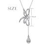 S925 Sterling Silver Large Dragonfly Pendant Long Sweater Necklace 26 Inch Chain for Women Teen Girls Birthday Gifts Jewelry
