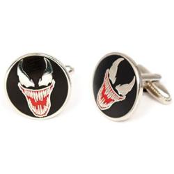 SharedImagination Venom Cufflinks, Minimalist Marvel Avengers Spiderman Tie Clip, Carnage Jewelry, Ironman Captain America Tie Tack Present, Cuff Links Wedding Party Groomsmen Gift