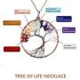 E-clickstore Tree of Life Seven Chakra Pendant Amethyst Rose Quartz Healing Crystal Necklace Gemstone Chakra Jewelry with 7 chakra in Copper Wire