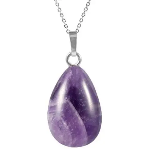 Sterling Silver Amethyst Gemstone Pendant Dainty Cute 18 inch Healing Crystals Chakra Stones Women Girls Gifts NK18-04 Sterling Silver Amethyst Gemstone Pendant Dainty Cute 18 inch Healing Crystals Chakra Stones Women Girls Gifts NK18-04