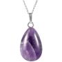 Sterling Silver Amethyst Gemstone Pendant Dainty Cute 18 inch Healing Crystals Chakra Stones Women Girls Gifts NK18-04