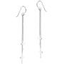 Stunning Twin Crosses .925 Sterling Silver Dangle Earrings