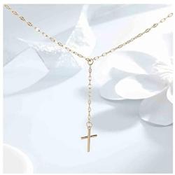 Yfe Women Cross Pendant Necklace Jewelry Crystal Cross Pendent Necklace for Women and Girls Minimlaist Y Style Necklaces