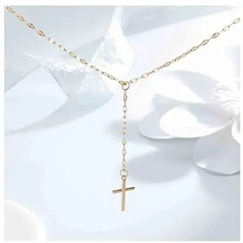 Yfe Women Cross Pendant Necklace Jewelry Crystal Cross Pendent Necklace for Women and Girls Minimlaist Y Style Necklaces