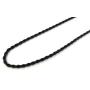 Yeidid International Mens Black Stainless Steel Cross Pendant, Black 4mm Rope Chain Necklace 24''