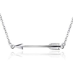 Moonlight Collections Sideways Arrow Necklace Sterling Silver Inspirational Gifts for Women Jewelry