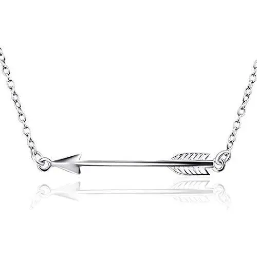 Moonlight Collections Sideways Arrow Necklace Sterling Silver Inspirational Gifts for Women Jewelry