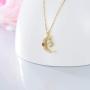 You are My Queen-10K 14K 18K Gold Womens Necklace, Crescent Moon and Star Pendant Necklace, Queen Crown Necklace, Solid Gold Moissanite Wing Necklace Jewelry for Women