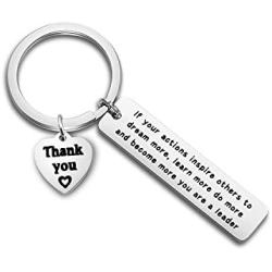 ENSIANTH Leader Gift Boss Jewelry If Your Actions Inspire Others You are a Leader Thank You Keychain for Leadership Boss