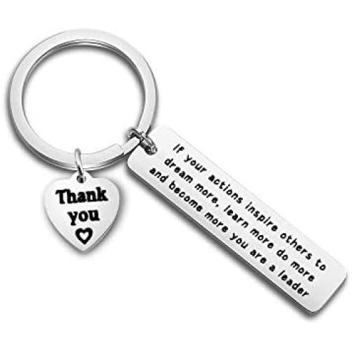 ENSIANTH Leader Gift Boss Jewelry If Your Actions Inspire Others You are a Leader Thank You Keychain for Leadership Boss