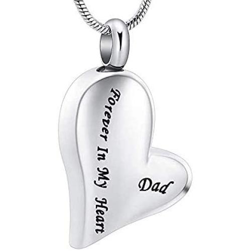 Always in My Heart Cremation Jewelry for Human Ashes Keepsake Urn Necklace of Loved One Memorial Ash Jewellery