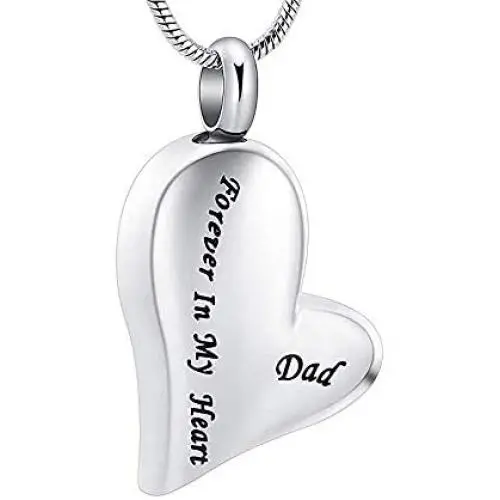 Always in My Heart Cremation Jewelry for Human Ashes Keepsake Urn Necklace of Loved One Memorial Ash Jewellery