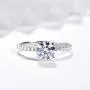 HAFEEZ CENTER 14K Gold 1ct Petite Shared Prong Comfort Fit D-E Color Moissanite Engagement Ring