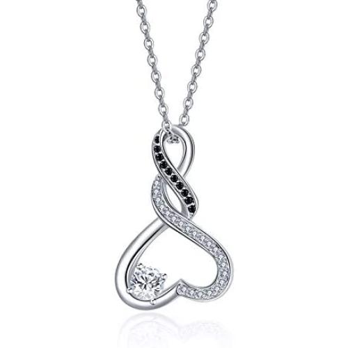 Dreamboat Infinity Heart Necklace 925 Sterling Silver Forever Love Valentines Jewelry Gift Birthday Gift for Women Girlfriend Wife her
