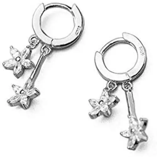 CZ Flower Dangle Hoop Earrings for Women Girls 925 Sterling Silver Charms Tiny Rhinestone Double Daisy Flower Bar Drop Dangling Small Hoop Cartilage Stud Tragus Dainty Fashion Earrings CZ Flower Dangle Hoop Earrings for Women Girls 925 Sterling Silver Charms Tiny Rhinestone Double Daisy Flower Bar Drop Dangling Small Hoop Cartilage Stud Tragus Dainty Fashion Earrings