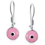 Spiritual Protection Round White Pink Blue Nazar Evil Eye Leverback Drop Earrings For Women Teen Murano Glass 925 Sterling Silver Made In Turkey