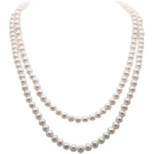JYX Pearl Long Sweater Necklace Gorgeous Genuine 7.5mm Natural Near Round White Freshwater Pearl Necklace for Women 50'' JYX Pearl Long Sweater Necklace Gorgeous Genuine 7.5mm Natural Near Round White Freshwater Pearl Necklace for Women 50''