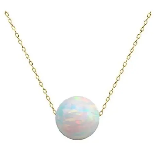 YAN & LEI Opal Choker Pendant Necklace The Inspire White Opal 14k Gold Ball Chain Necklace - Choker YAN & LEI Opal Choker Pendant Necklace The Inspire White Opal 14k Gold Ball Chain Necklace - Choker