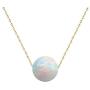 YAN & LEI Opal Choker Pendant Necklace The Inspire White Opal 14k Gold Ball Chain Necklace - Choker