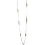 PZ Paz Creations 925 Sterling Silver Necklace For Women Girls | 14kt Gold Over Silver Two-tone Station Design | 24'' with Lobster Lock | Hypoallergenic