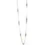 PZ Paz Creations 925 Sterling Silver Necklace For Women Girls | 14kt Gold Over Silver Two-tone Station Design | 24'' with Lobster Lock | Hypoallergenic