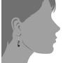 Black Cloisonne Enameled Floral Tear Drop Earrings made with 14 K Gold Plated Sterling Silver Lever back Ear Wires