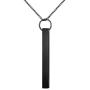 Hipunk Bar Necklace Earrings Women Men 316L Stainless Steel Long Plain Vertical Bar Pendant Earrings 18k Gold/Black Gun Plated Fashion Dainty Jewelry