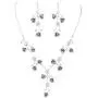 Rosemarie Collections Womens Elegant Crystal Rhinestone and Metal Relief Rose Statement Necklace Earrings Jewelry Set, 14.5'' - 18.5'' with 4'' Extender Rosemarie Collections Womens Elegant Crystal Rhinestone and Metal Relief Rose Statement Necklace Earrings Jewelry Set, 14.5'' - 18.5'' with 4'' Extender