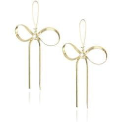 Betsey Johnson Textured Bow Drop Earrings