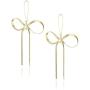 Betsey Johnson Textured Bow Drop Earrings