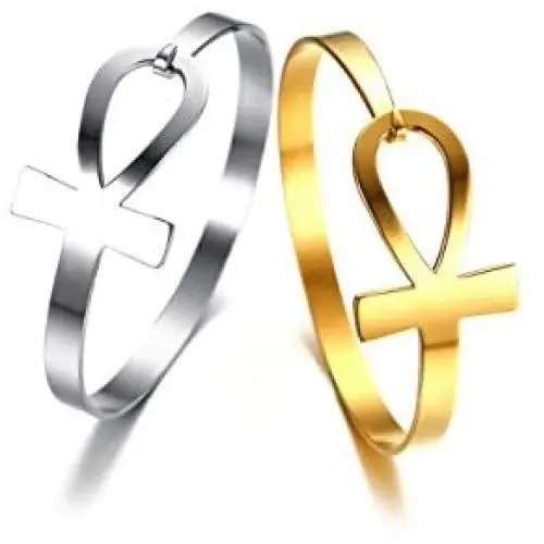 VNOX Stainless Steel Egyptian Symbol Ankh Cross Key of Life Cuff Bangle Bracelet for Women Girl,7.3'' VNOX Stainless Steel Egyptian Symbol Ankh Cross Key of Life Cuff Bangle Bracelet for Women Girl,7.3''