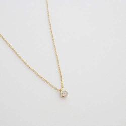HONEYCAT Petite Solitaire Single Bezel Necklace in Gold, Rose Gold, or Silver | Minimalist, Delicate Jewelry