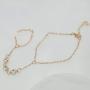 YienDoo Fashion Gold Tiny Crystal Bracelet Finger Chain Hand Harness Chain Dainty 3 Rhinestone Slave Bracelet Jewelry for Women and Girls