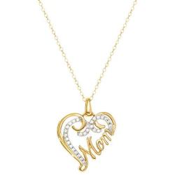 Hallmark Jewelry for Women, Sterling Silver Heart Shaped ‘Mom’ Pendant Necklace