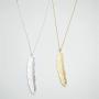 Aineecy Large Feather Pendant Necklace Bohemian Simple Metal Feather Long Chain Necklace for Women Girls Jewelry Gifts