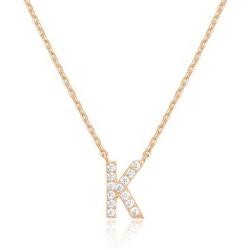 PAVOI 14K Yellow Gold Plated Cubic Zirconia Initial Necklace | Letter Necklaces for Women