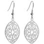 Stainless Steel Filigree Polished Leaf Dangle Cutout Earrings for Sensitive Ears | Jewelry for Women
