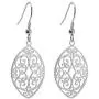 Stainless Steel Filigree Polished Leaf Dangle Cutout Earrings for Sensitive Ears | Jewelry for Women