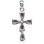 Silvershake 1.05ct. Natural Amethyst White Gold Plated 925 Sterling Silver Cross Pendant with 18 Inch Chain Necklace Silvershake 1.05ct. Natural Amethyst White Gold Plated 925 Sterling Silver Cross Pendant with 18 Inch Chain Necklace