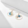 Star Moon Dangle Earrings for Girls Women Simple Earth Moon Charm Blue Drop Earrings