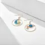 Star Moon Dangle Earrings for Girls Women Simple Earth Moon Charm Blue Drop Earrings