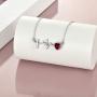 UCADRIT Faith Hope Love Necklace with Simulated Birthstone Sterling Silver Faith Hope Love Nurse Jewelry Gift for Women