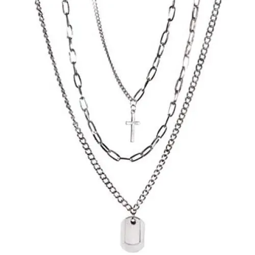 YOPQ 2Pcs Lock Statement Pendant Necklace Long Chain Punk Multilayer Choker Necklace For Women Man Girls YOPQ 2Pcs Lock Statement Pendant Necklace Long Chain Punk Multilayer Choker Necklace For Women Man Girls