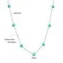 TseanYi Turquoise Gemstone Necklace Chain Silver Boho Beaded Necklace Choker Vintage Charm Collarbone Chain Necklaces Jewelry for Women and Girls (Silver)
