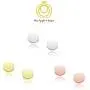 Big Apple Hoops - Jewelry High Polished Sterling Silver 3 Pairs Set Pack of 3mm or 3, 4, 5mm Plain Round Flat Stud Earrings Made from Real 925 Sterling Silver in 4 Color Silver, Rose, Gold, Black
