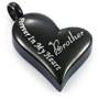 CHISMORL Black Stainless Steel Ashes Holder Memorial Urn Necklaces Pendant Heart Cremation Keepsake Jewelry-Forever in My Heart